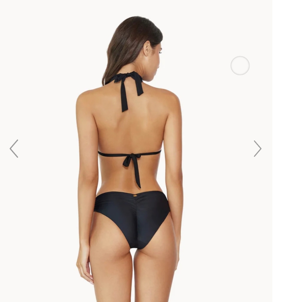 NWT PQ Swim Midnight Basic Ruched Bottoms - Sz Large, Full